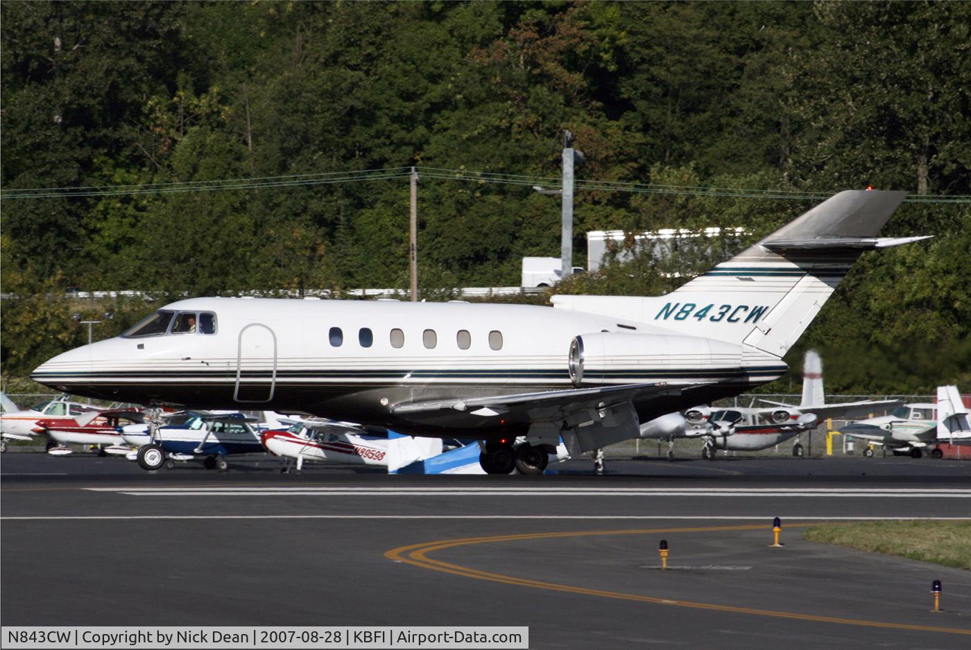 N843CW, 2001 Raytheon Hawker 800XP C/N 258543, KBFI