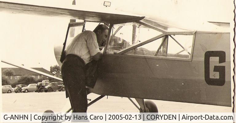 G-ANHN, Taylorcraft G Auster 4 C/N 900, Preparing for flight to Bonn-Hangelar (Germany)