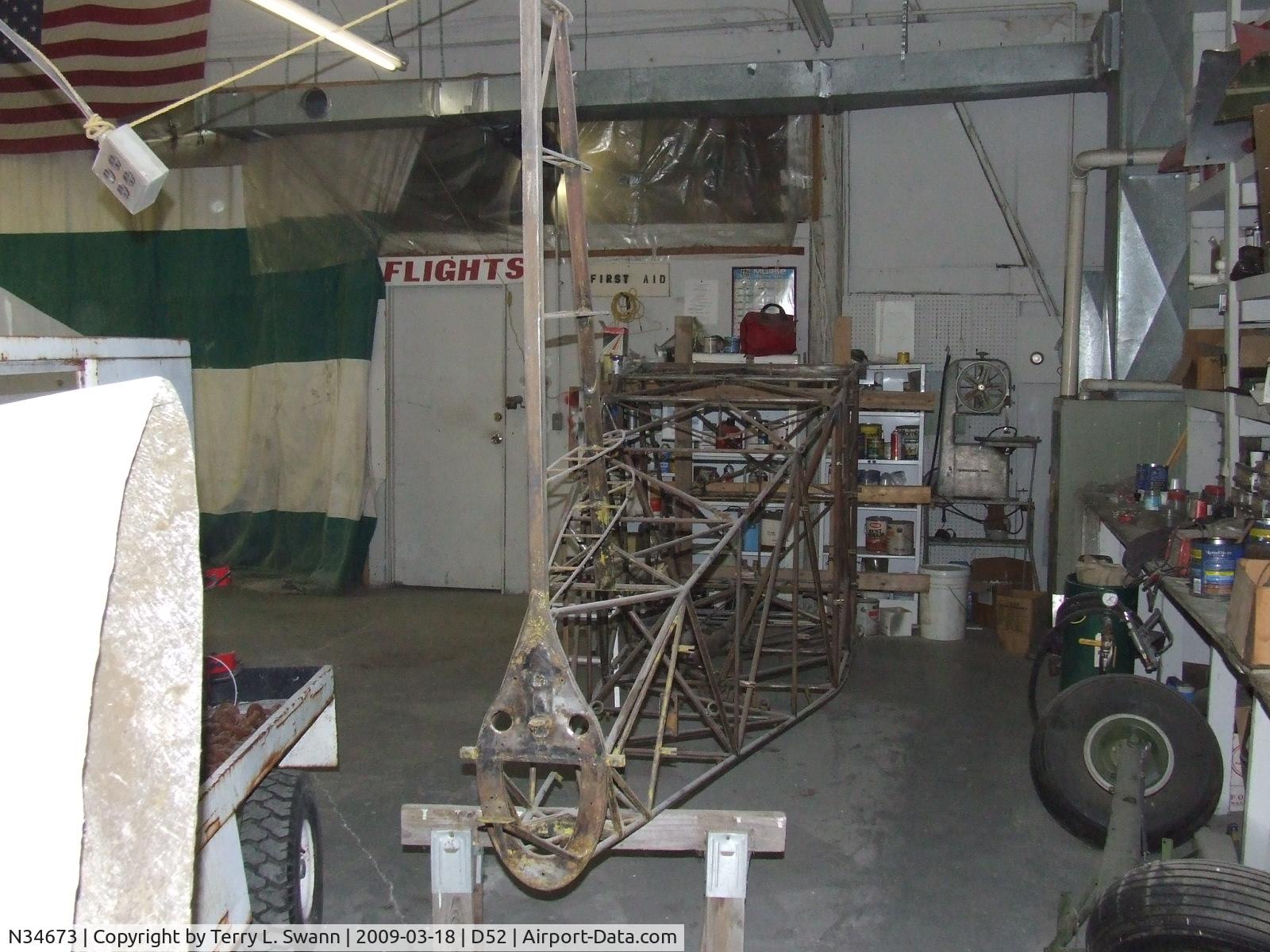 N34673, 1941 Stinson 10A C/N 8050, Fuselage inside ready to begin restoration.