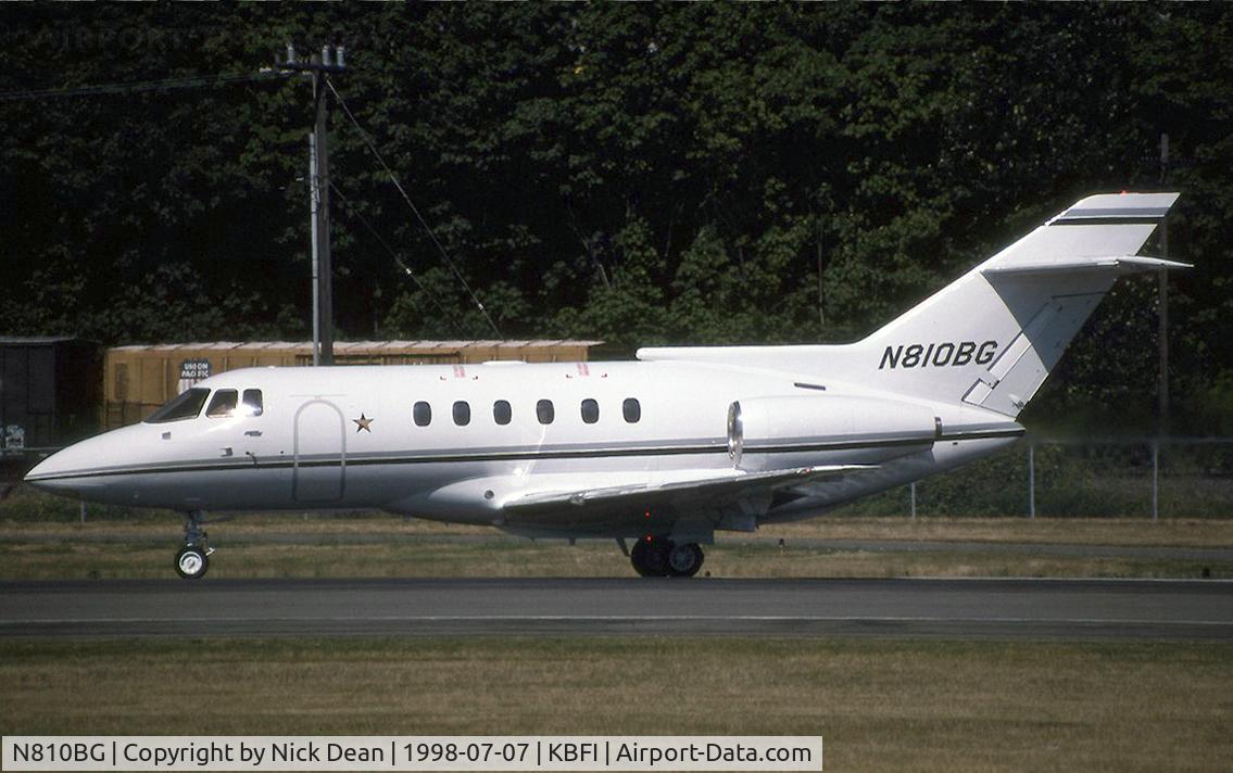 N810BG, 1984 British Aerospace BAe.125 Hawker 800A C/N 258010, KBFI
