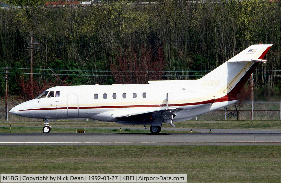 N1BG, 1984 British Aerospace BAe.125 Hawker 800A C/N 258011, KBFI