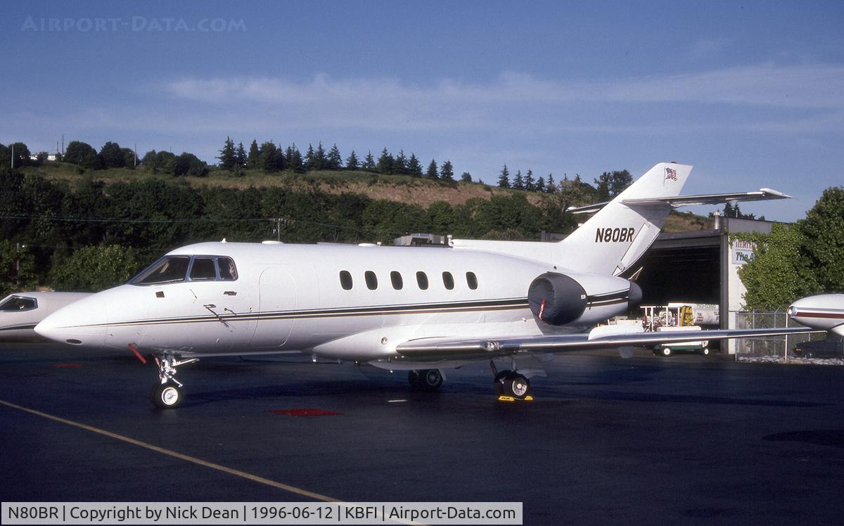 N80BR, 1984 British Aerospace BAe.125 Hawker 800A C/N 258012, KBFI