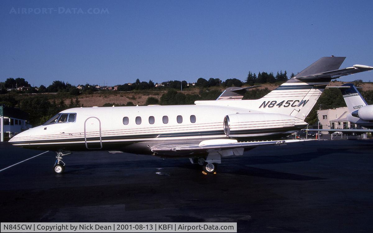 N845CW, 1985 British Aerospace BAe.125 Hawker 800A C/N 258045, KBFI