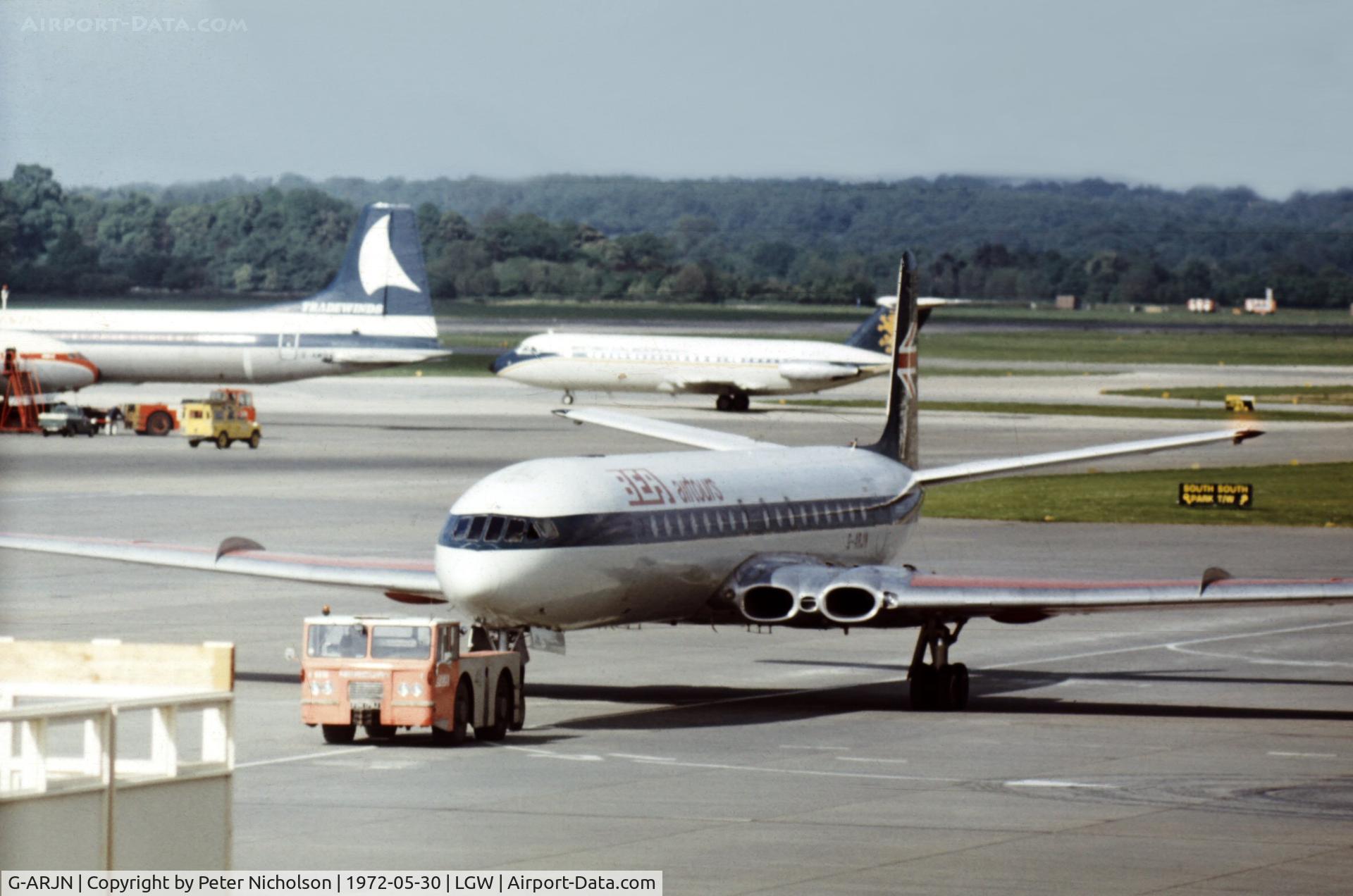 G-ARJN, 1961 De Havilland DH.106 Comet 4B C/N 6459, Comet 4B of the Airtours Division of British European Airways at London Gatwick in the Summer of 1972.
