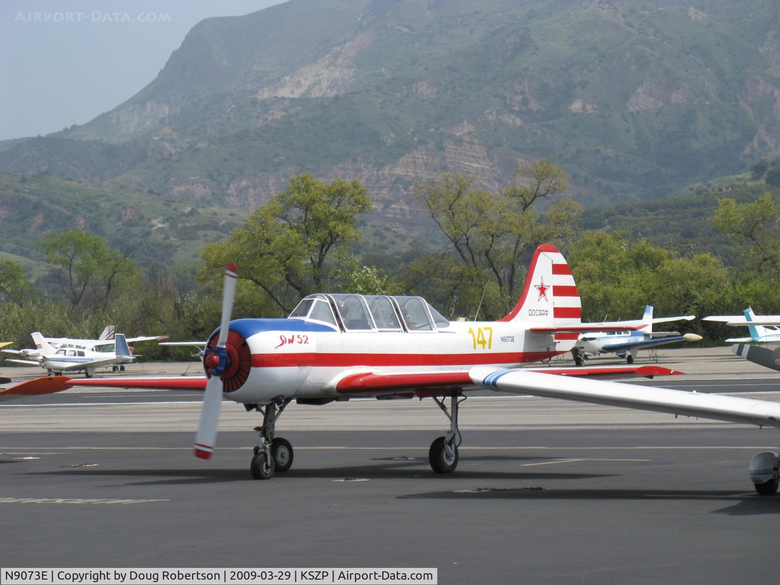 N9073E, 1986 Yakovlev Yak-52 C/N 867209, 1986 Intreprinderea de Avioane-Bacau (Romania) (Yakovlev) YAK 52, Vedeneev MP-14P 360 Hp 9 cylinder air-cooled radial, engine start pneumatically