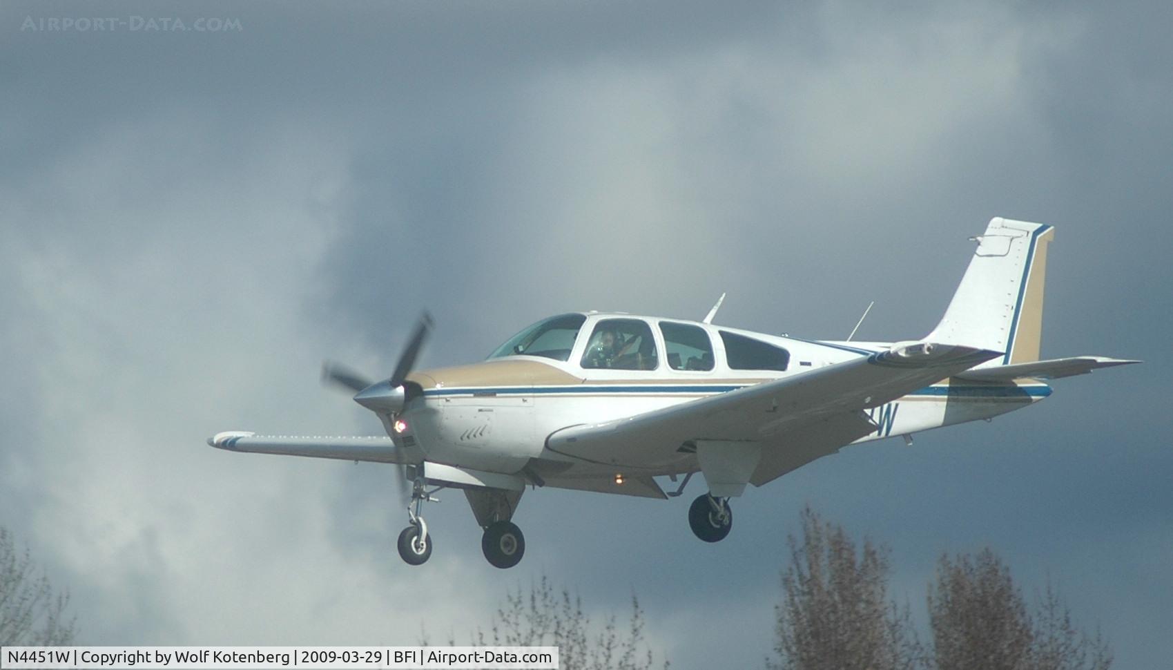 N4451W, 1974 Beech F33A Bonanza C/N CE-491, loud, you could hear this one far away