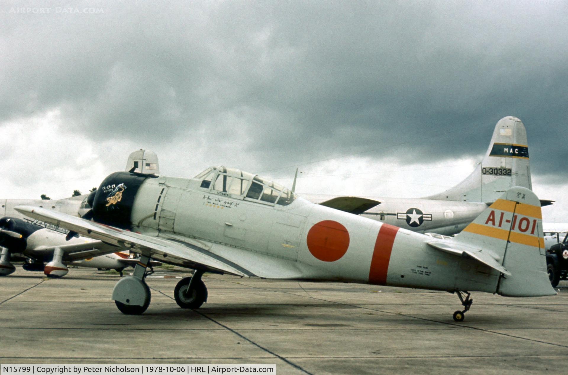 N15799, 1945 Canadian Car & Foundry Harvard MK IV C/N CCF4-117, Harvard as a Japanese A6M2 Zero from the Tora, Tora, Tora film at the Confederate Air Force's 1978 Airshow.