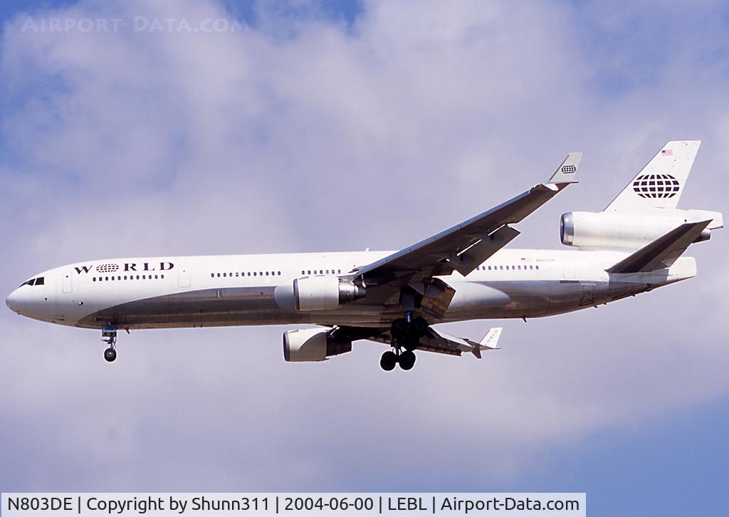 N803DE, 1991 McDonnell Douglas MD-11 C/N 48474, Landing rwy 25