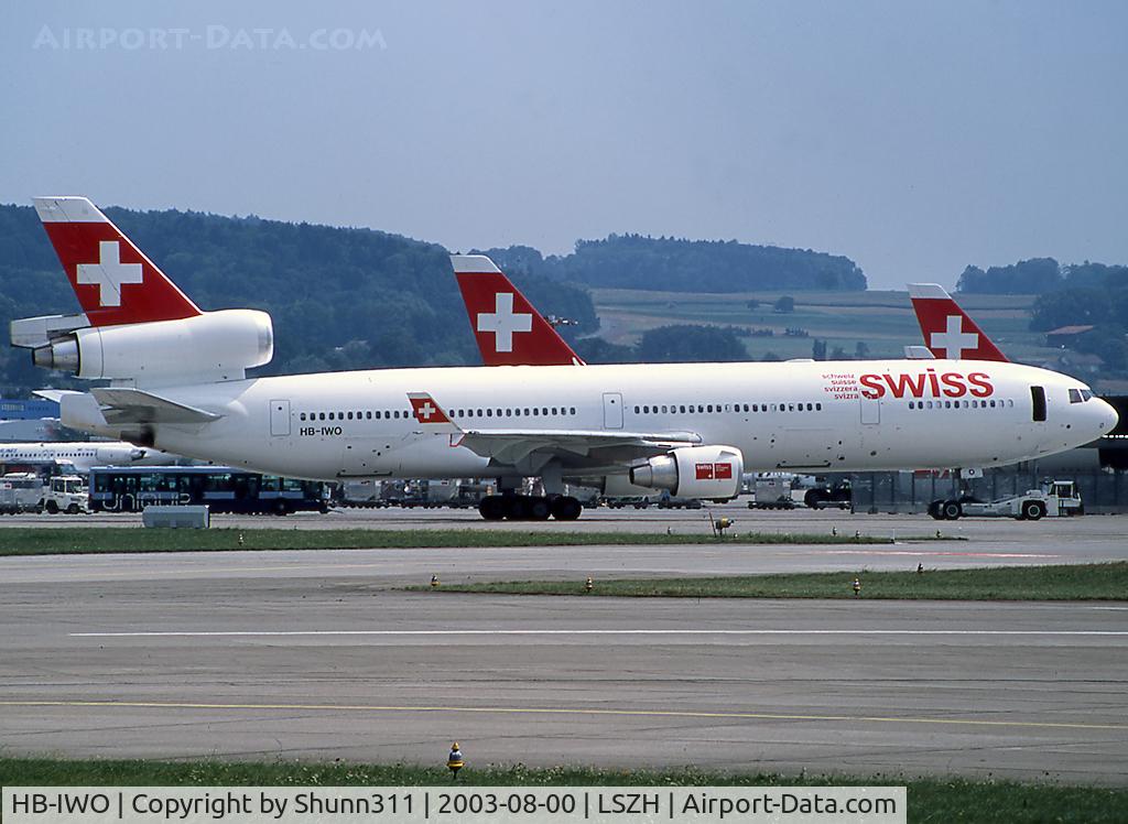 HB-IWO, 1994 McDonnell Douglas MD-11F C/N 48540, Tracted to the gate...