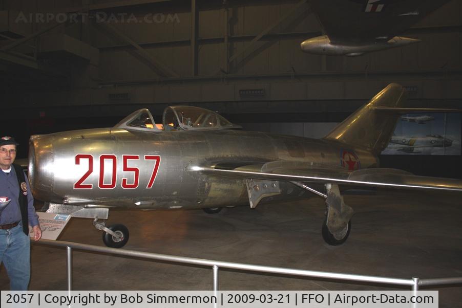 2057, Mikoyan-Gurevich MiG-15bis C/N 2015357, On display at the USAF Museum in Dayton, Ohio. In 1953, the pilot of this MiG15 defected and flew it to S. Korea.