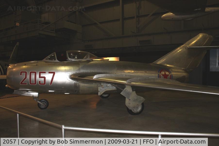 2057, Mikoyan-Gurevich MiG-15bis C/N 2015357, On display at the USAF Museum in Dayton, Ohio. In 1953, the pilot of this MiG15 defected and flew it to S. Korea.