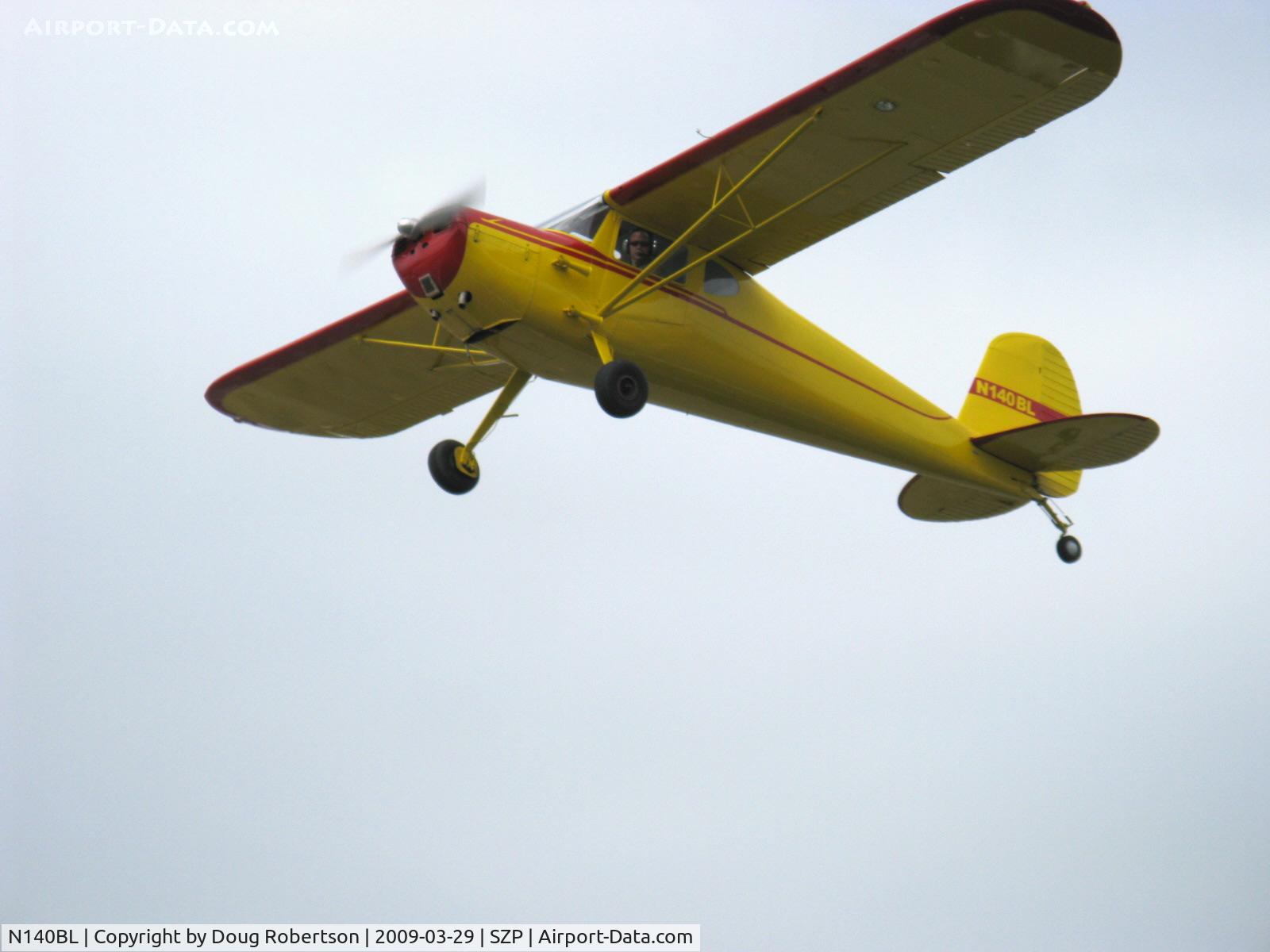 N140BL, 1946 Cessna 140 C/N 14565, 1946 Cessna 140, Continental C85-12 85 Hp, takeoff climb Rwy 22