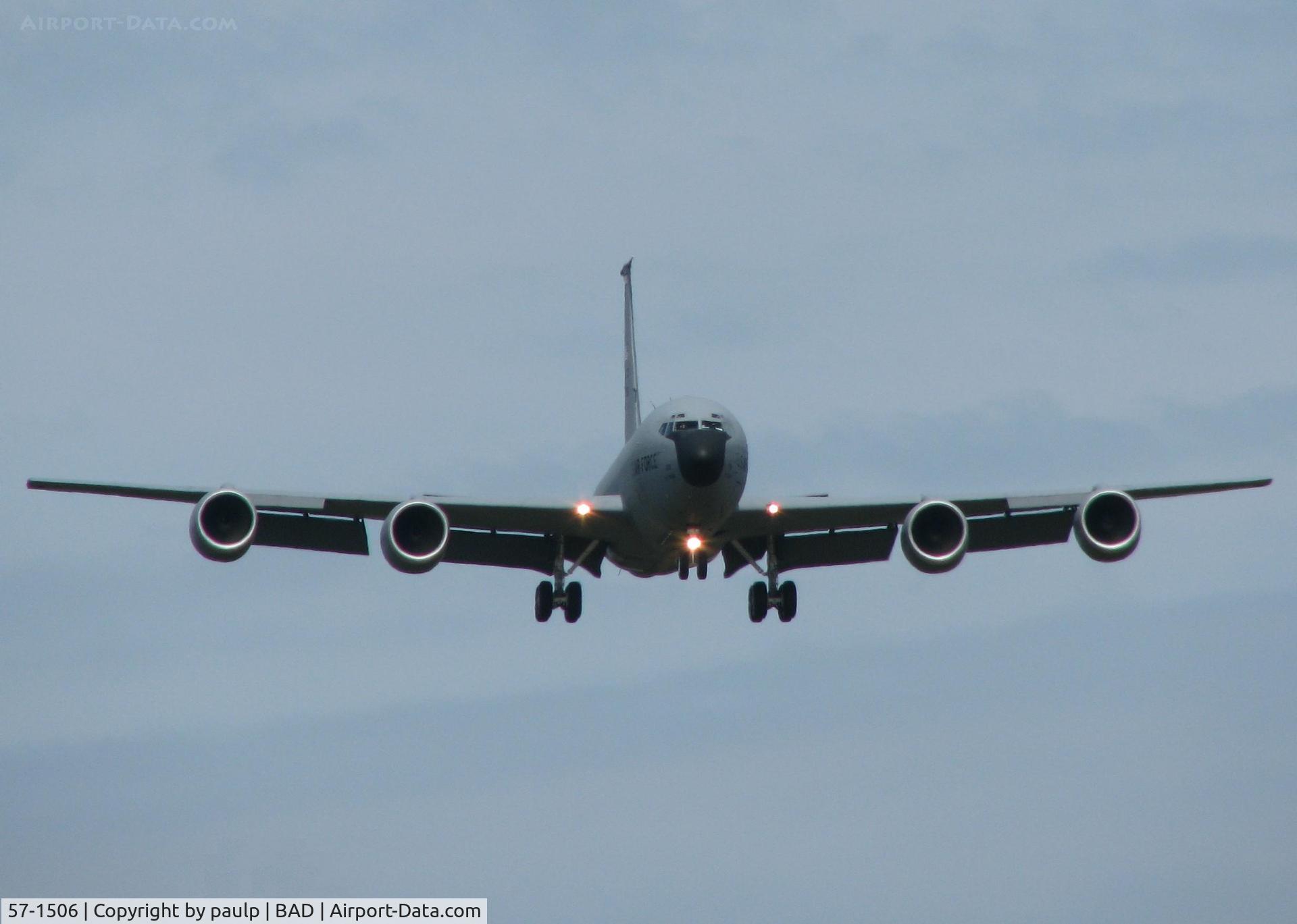 57-1506, 1957 Boeing KC-135R Stratotanker C/N 17577, KC-135 from Altus, OK doing touch and goes at Barksdale Air Force Base, Louisiana, home of the B-52 Stratofortress. One off the B-52's homes, the other being Minot Air Force Base, N. Dakota.