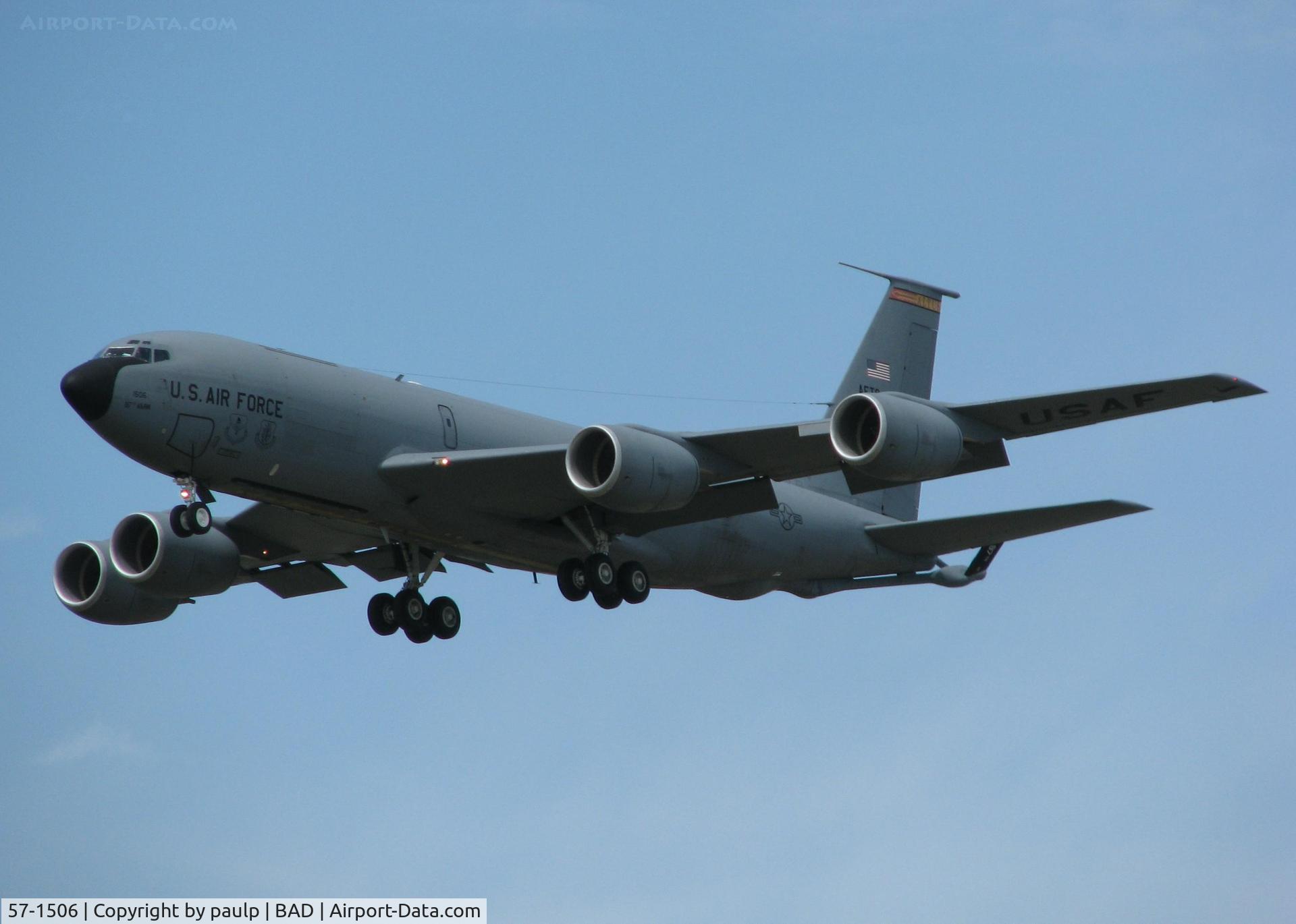 57-1506, 1957 Boeing KC-135R Stratotanker C/N 17577, KC-135 from Altus, OK doing touch and goes at Barksdale Air Force Base, Louisiana.