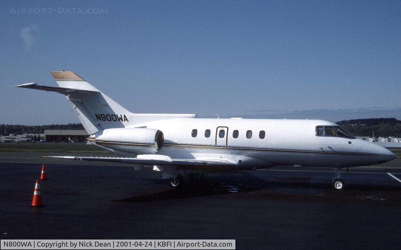 N800WA, 1988 British Aerospace BAe.125 Series 800A C/N 258121, KBFI C/N 258121