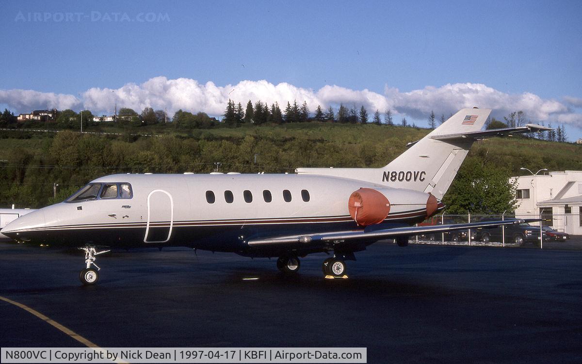 N800VC, 1988 British Aerospace BAe.125 Series 800A C/N 258122, KBFI C/N 258122