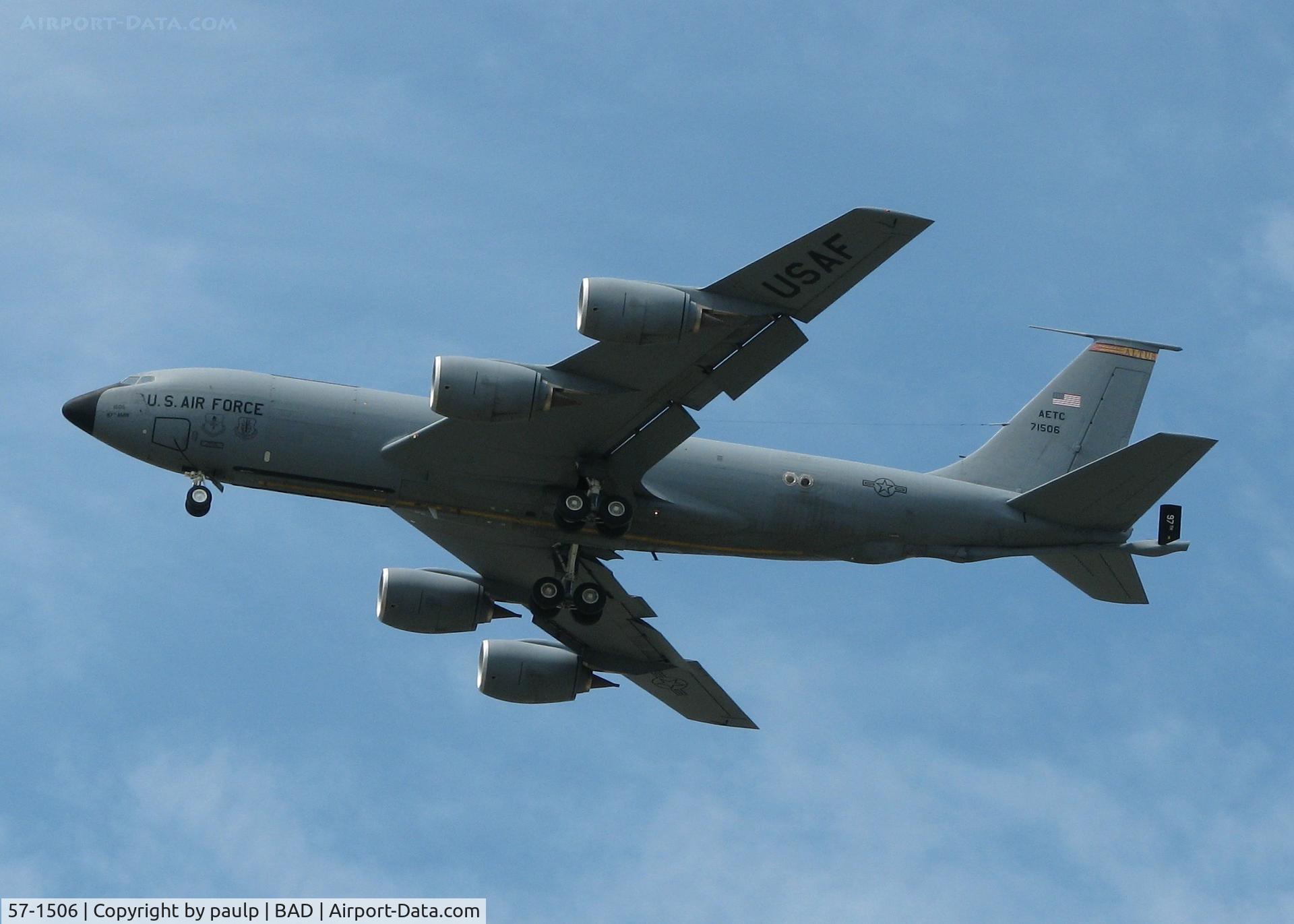 57-1506, 1957 Boeing KC-135R Stratotanker C/N 17577, KC-135 from Altus, OK doing touch and goes at Barksdale Air Force Base, Louisiana.