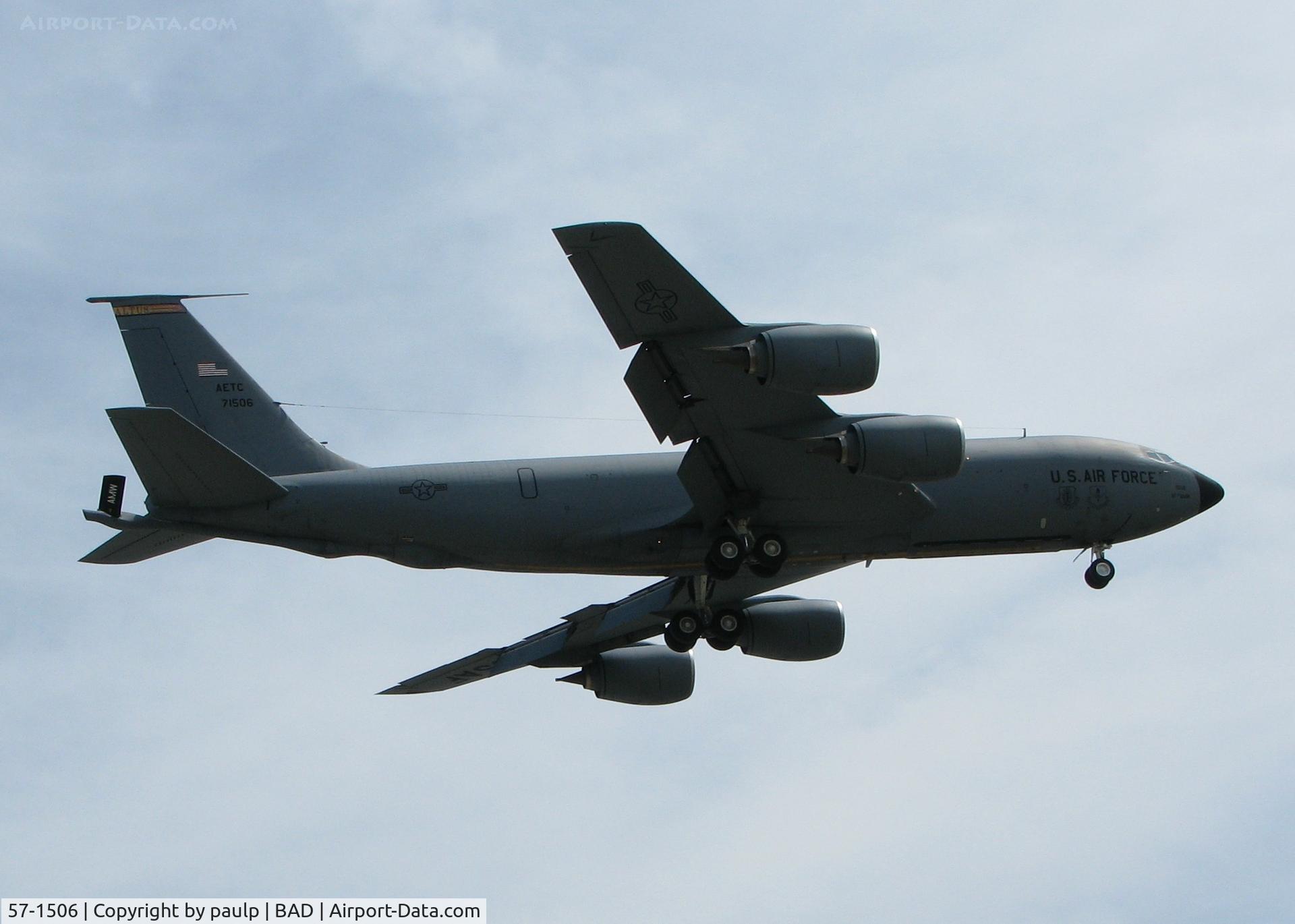 57-1506, 1957 Boeing KC-135R Stratotanker C/N 17577, KC-135 from Altus, OK doing touch and goes at Barksdale Air Force Base, Louisiana.