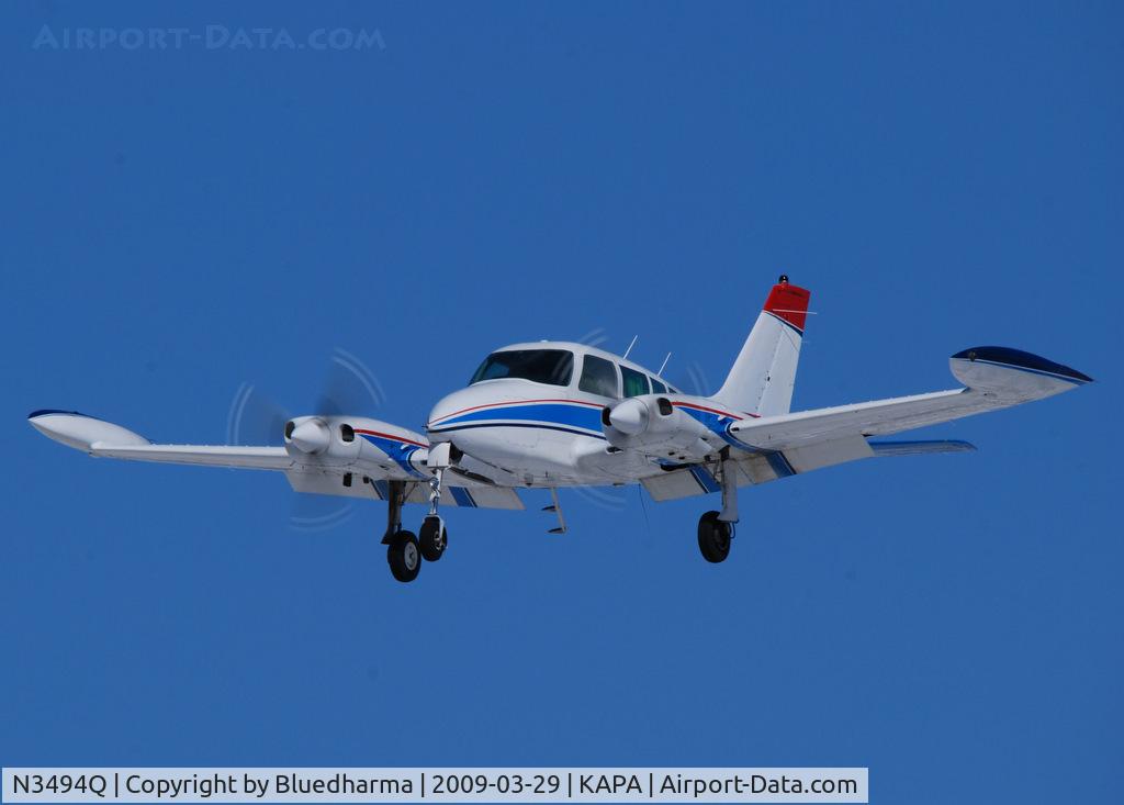 N3494Q, 1967 Cessna 320E Executive Skyknight C/N 320E-0094, On final approach to 17L.