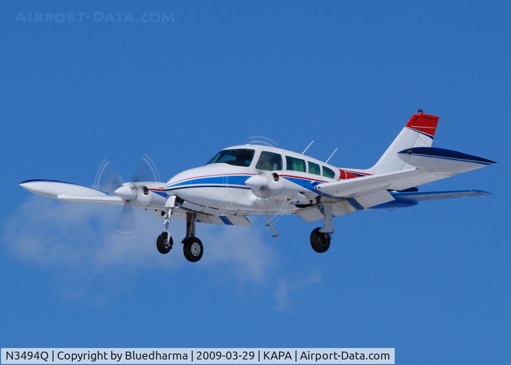 N3494Q, 1967 Cessna 320E Executive Skyknight C/N 320E-0094, On final approach to 17L.