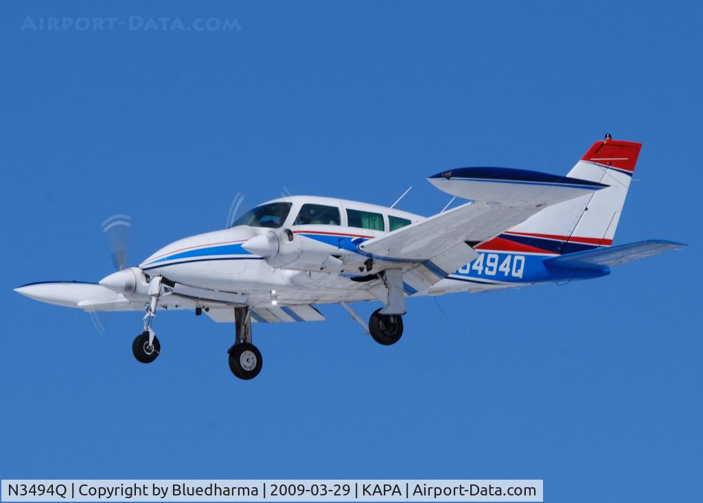 N3494Q, 1967 Cessna 320E Executive Skyknight C/N 320E-0094, On final approach to 17L.
