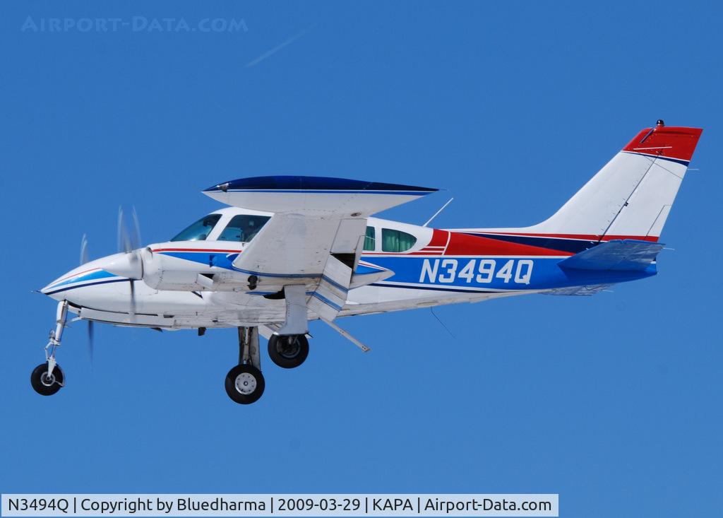 N3494Q, 1967 Cessna 320E Executive Skyknight C/N 320E-0094, On final approach to 17L.