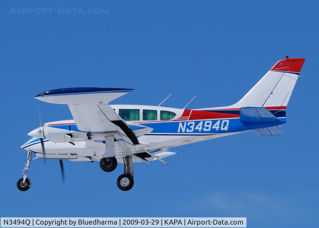 N3494Q, 1967 Cessna 320E Executive Skyknight C/N 320E-0094, On final approach to 17L.