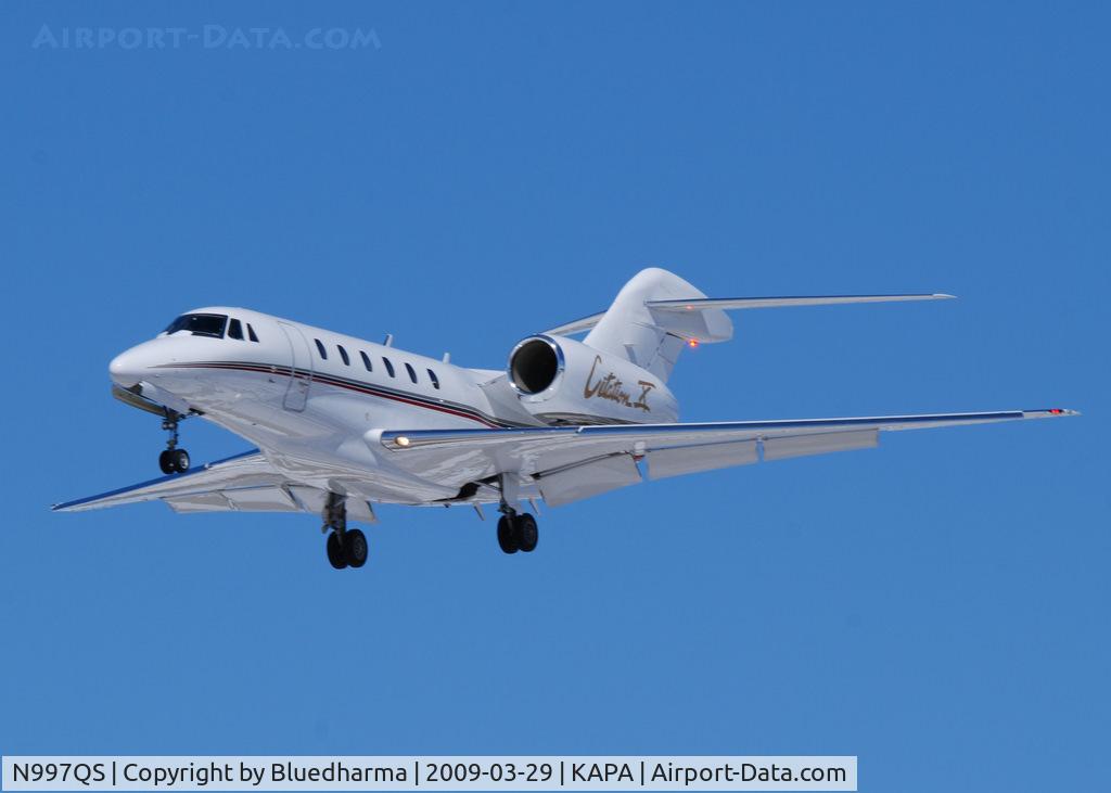 N997QS, 2002 Cessna 750 Citation X C/N 750-0208, On final approach to 17L.