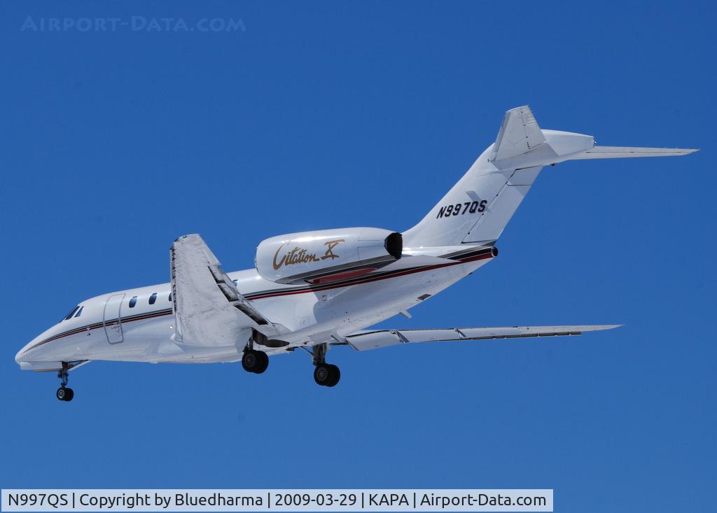 N997QS, 2002 Cessna 750 Citation X C/N 750-0208, On final approach to 17L.