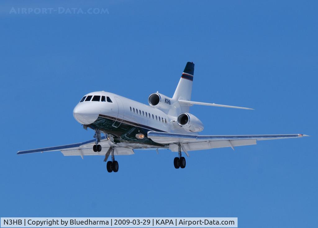 N3HB, 1993 Dassault Falcon 900 C/N 126, On final approach to 17L.