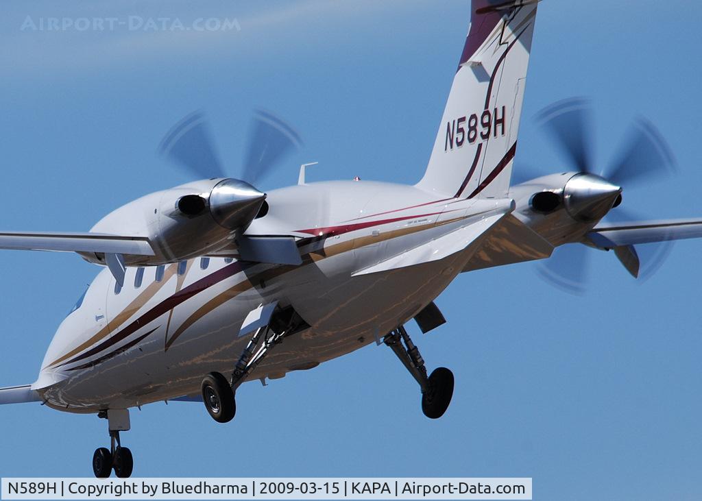 N589H, 1991 Piaggio P-180 C/N 1010, On final approach to 17L.