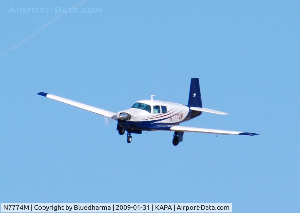 N7774M, 1974 Mooney M20C Ranger C/N 20-0020, On final approach to 17L.