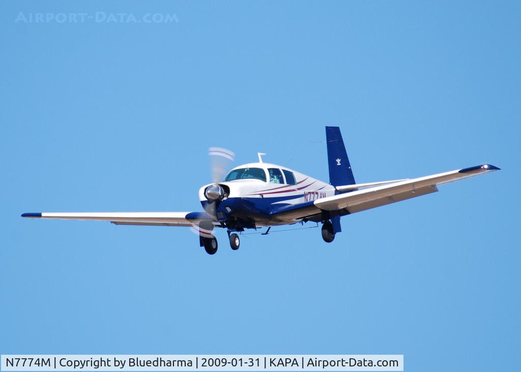 N7774M, 1974 Mooney M20C Ranger C/N 20-0020, On final approach to 17L.