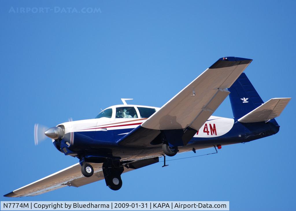 N7774M, 1974 Mooney M20C Ranger C/N 20-0020, On final approach to 17L.
