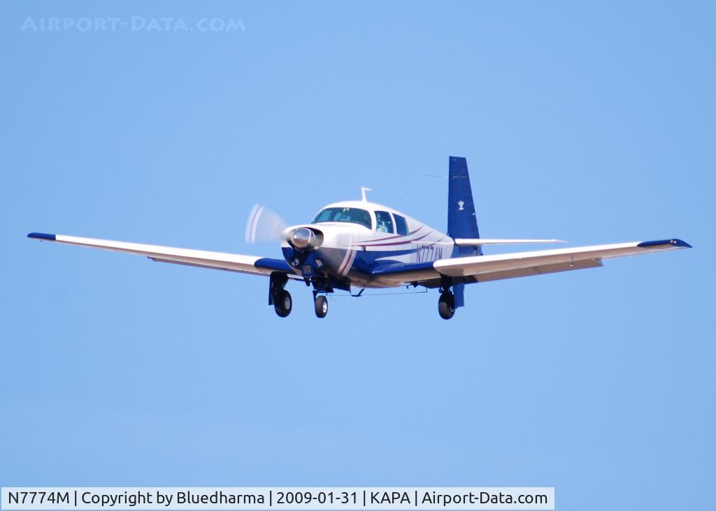 N7774M, 1974 Mooney M20C Ranger C/N 20-0020, On final approach to 17L.