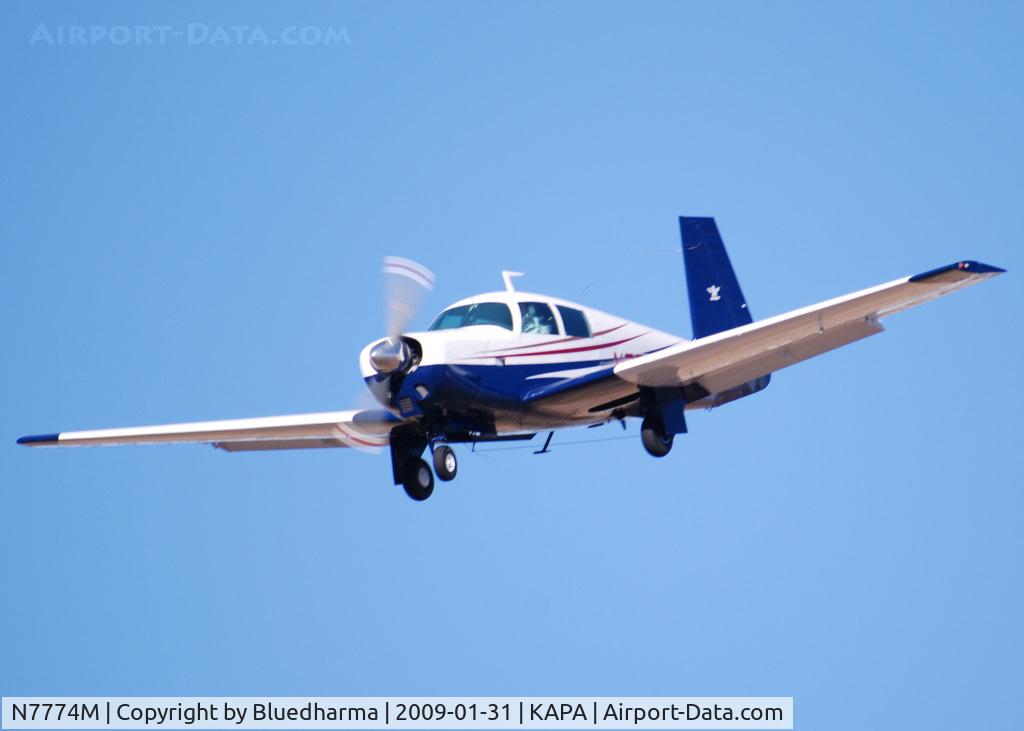 N7774M, 1974 Mooney M20C Ranger C/N 20-0020, On final approach to 17L.