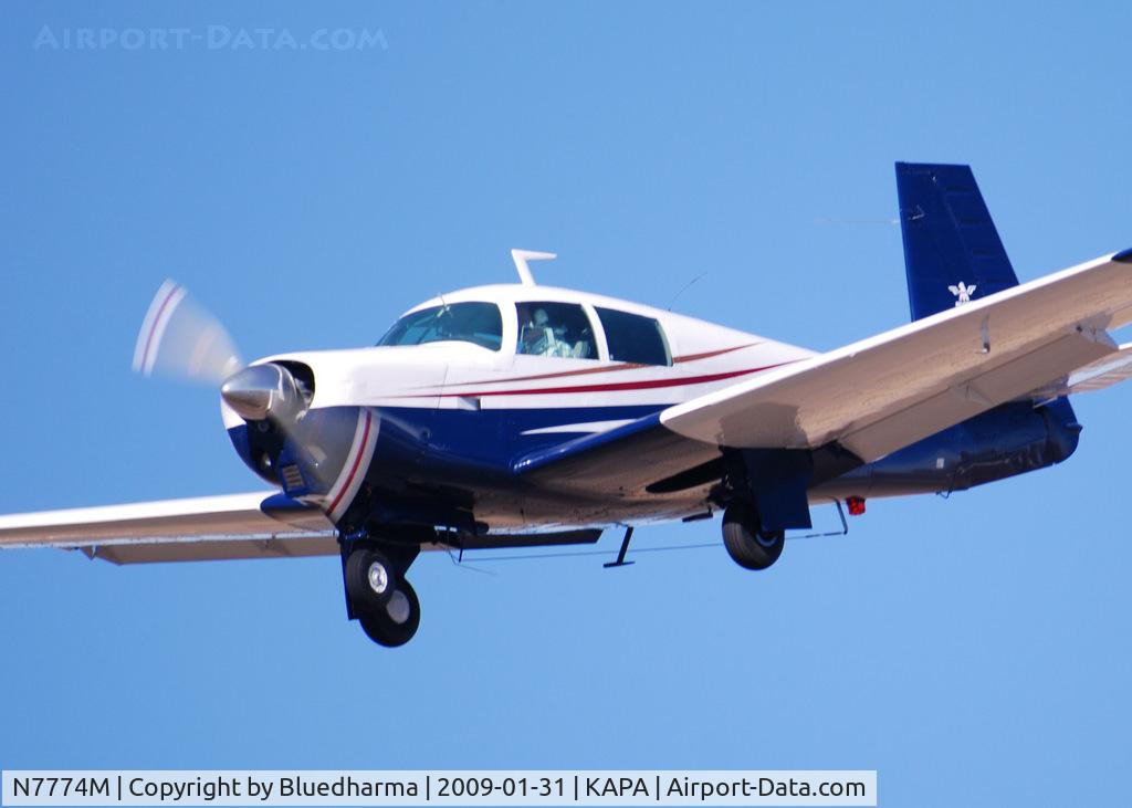 N7774M, 1974 Mooney M20C Ranger C/N 20-0020, On final approach to 17L.