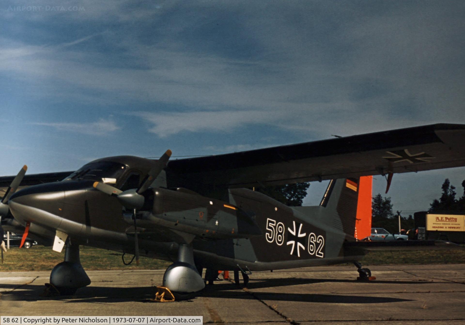 58 62, Dornier Do-28D-2 Skyservant C/N 4137, Another view of the JBG-36 Skyservant at the 1973 Intnl Air Tattoo at RAF Greenham Common.