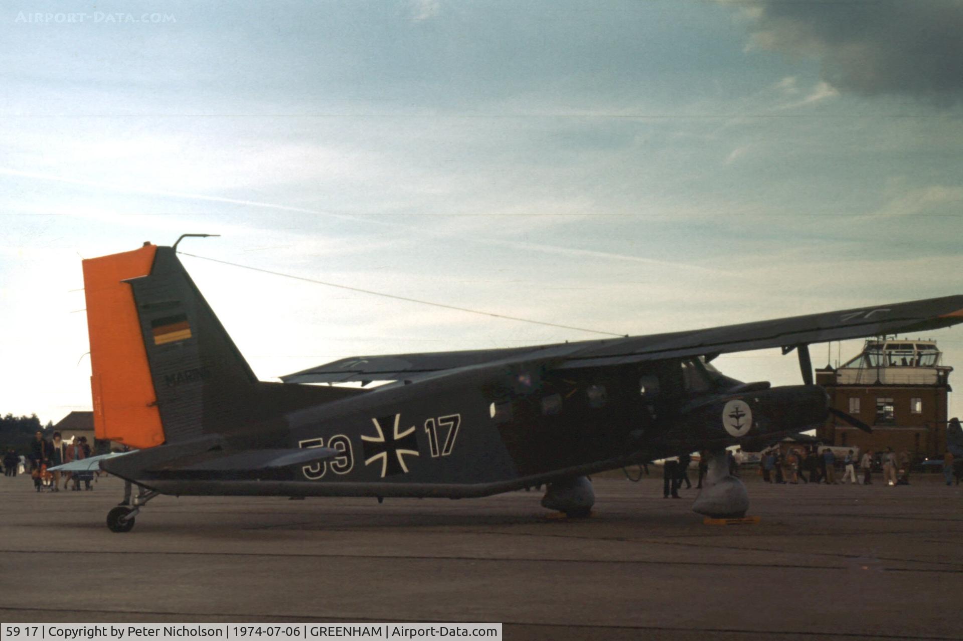 59 17, Dornier Do-28D-2 Skyservant C/N 4192, Another view of the MFG-5 Skyservant at the 1974 Intnl Air Tattoo held at RAF Greenham Common.