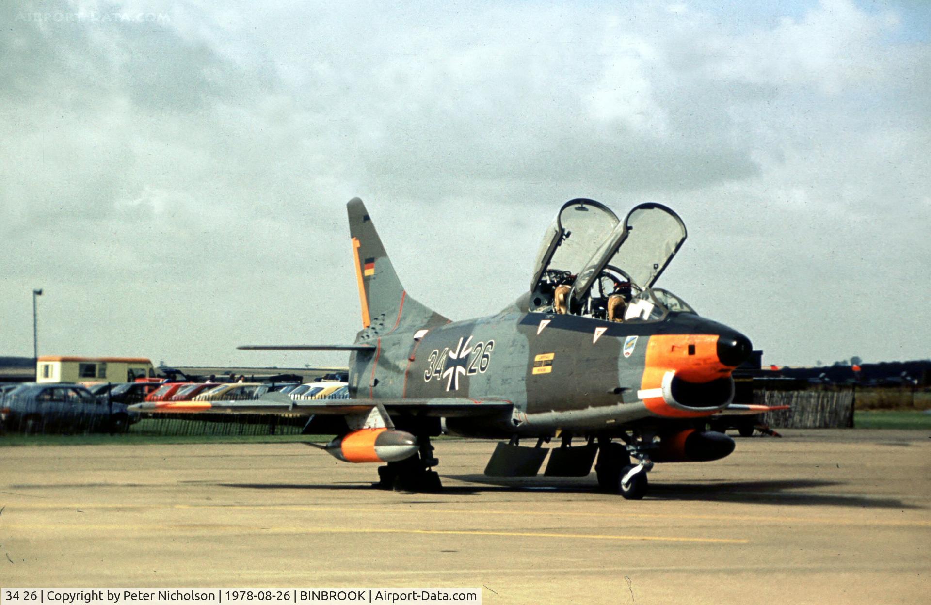 34 26, Fiat G-91T C/N 0029, G-91T 34+26 of WS-50 at the 1978 RAF Binbrook Open Day.