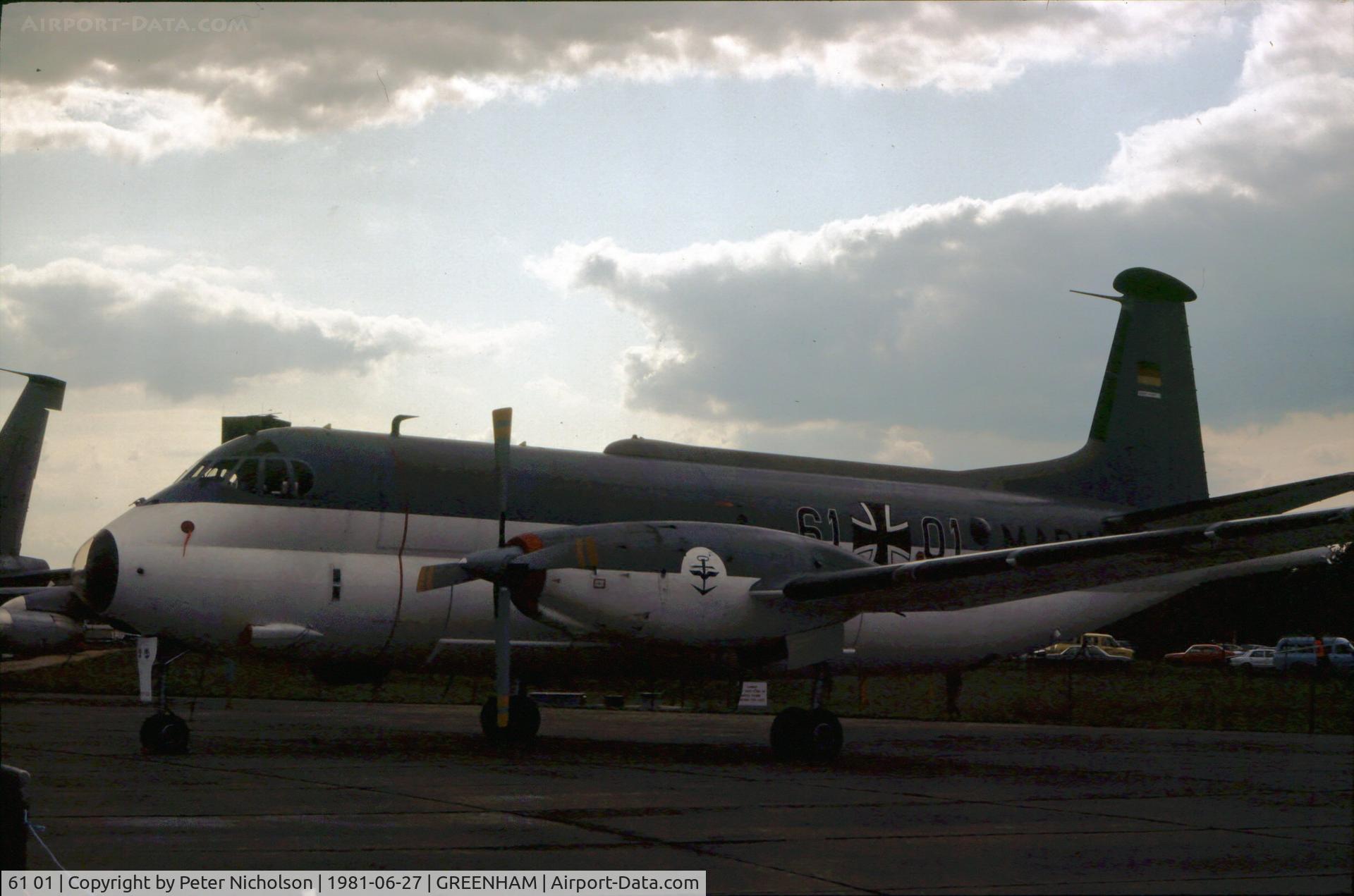 61 01, Breguet 1150 Atlantic C/N 2, Atlantic of MFG-3 at the 1981 Intnl Air Tattoo held at RAF Greenham Common.