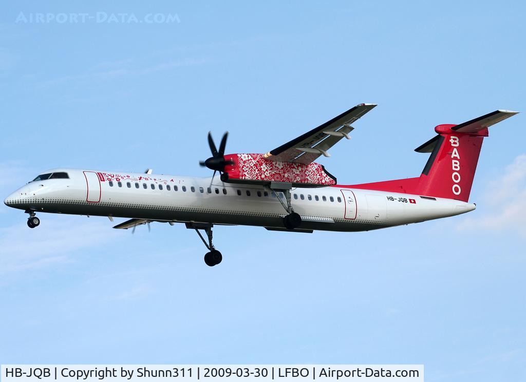 HB-JQB, 2007 De Havilland Canada DHC-8-402Q Dash 8 C/N 4175, Landing rwy 32L