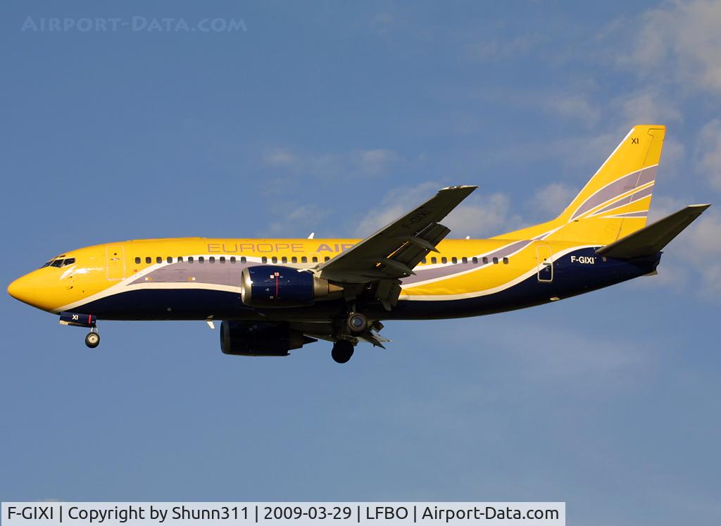 F-GIXI, 1987 Boeing 737-348F C/N 23809, Landing rwy 32L with new c/s
