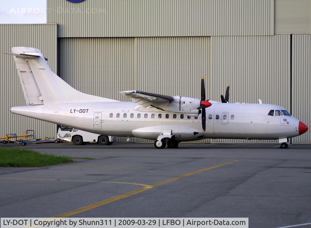 LY-DOT, 1990 ATR 42-300 C/N 176, Parked at Latecoere Aeroservices facility...