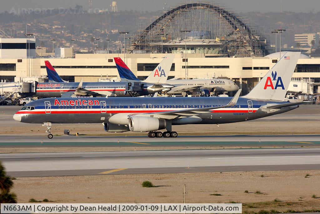 N663AM, 1992 Boeing 757-223 C/N 25297, American Airlines N663AM (FLT AAL203) holding short of RWY 25R after arrival from RWY 25L from Miami Int'l (KMIA).