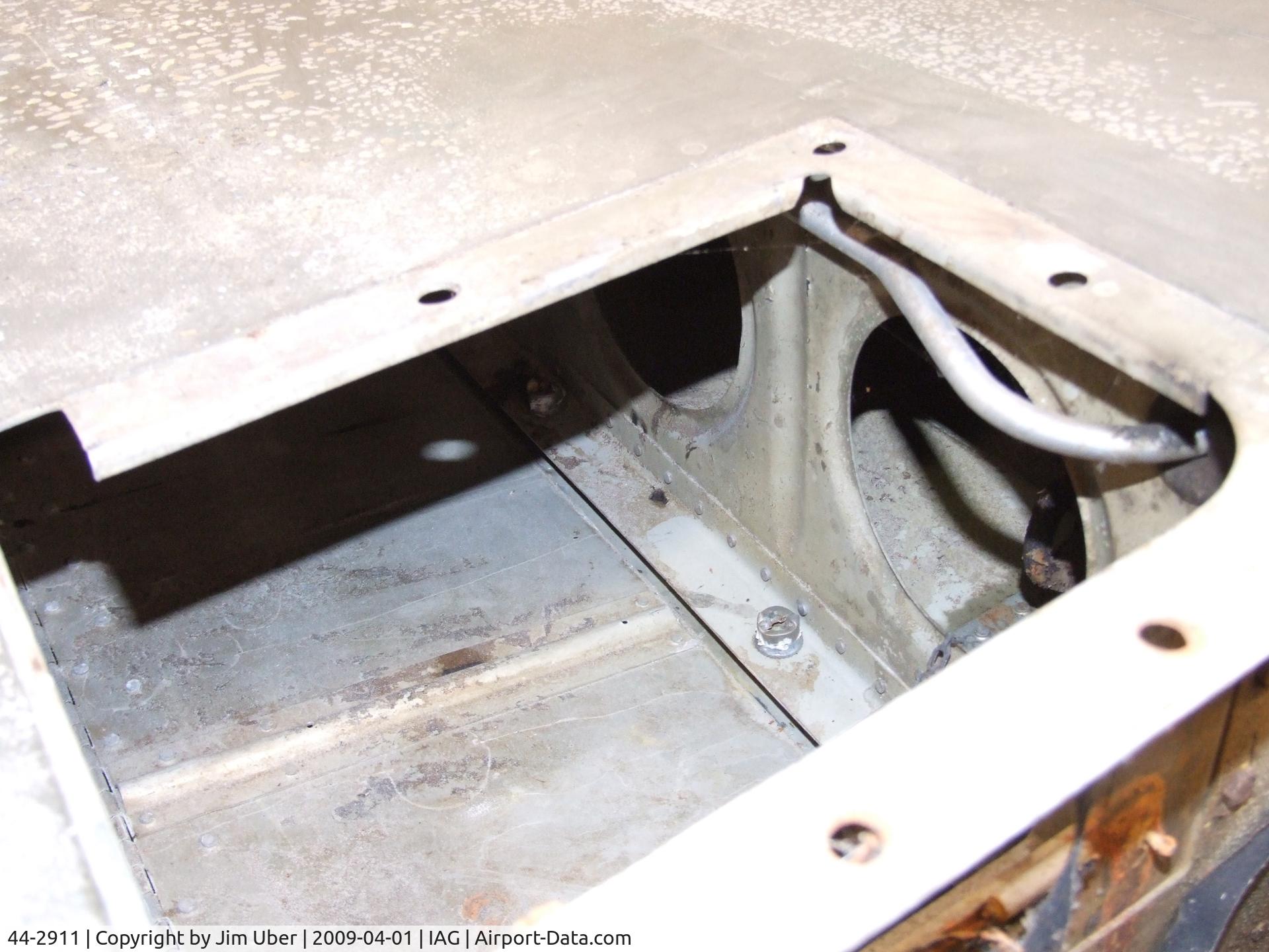 44-2911, 1944 Bell P-39Q Airacobra C/N Not found 44-2911, a peek inside one of the wings