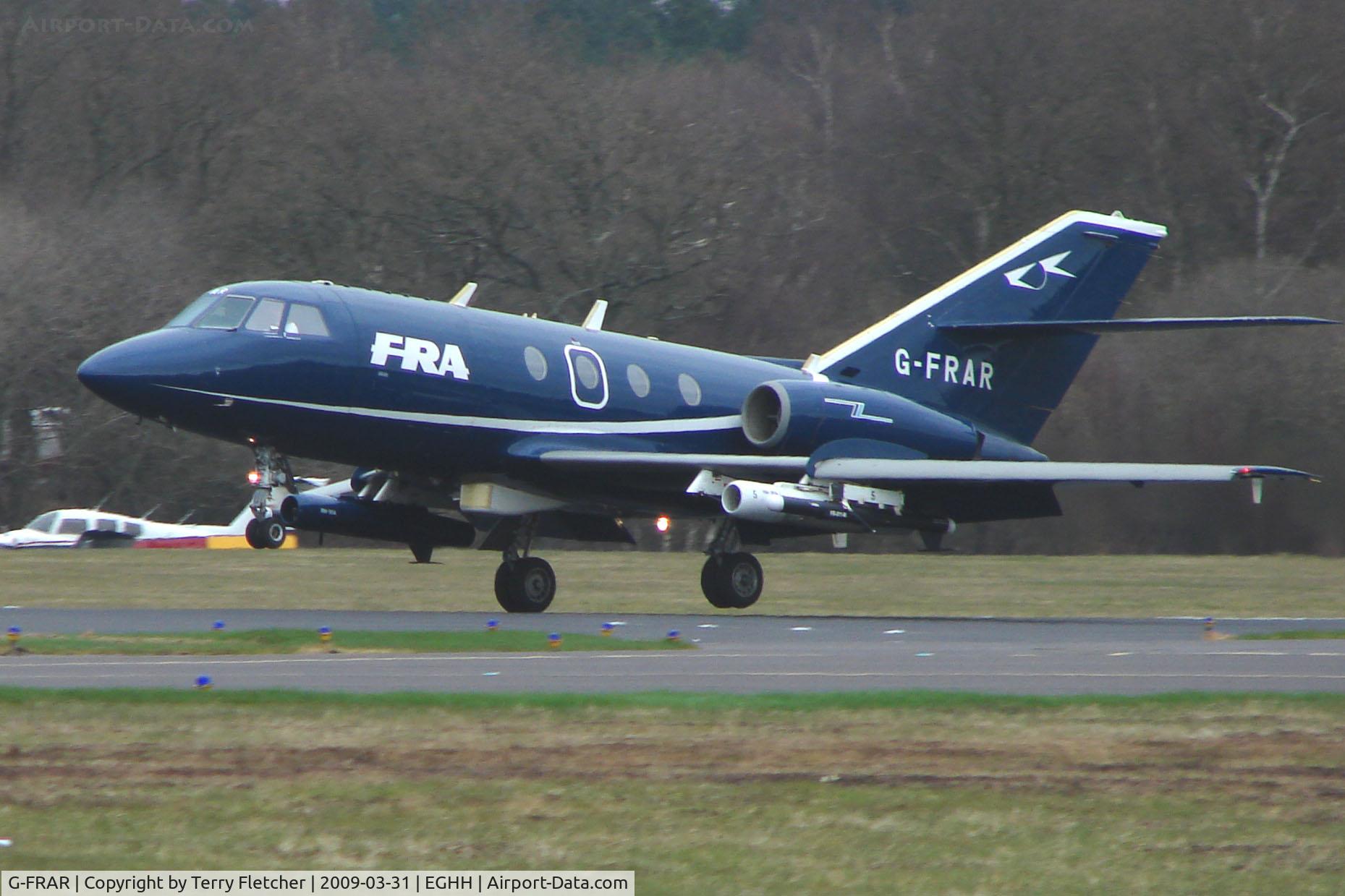 G-FRAR, 1969 Dassault Falcon (Mystere) 20DC C/N 209, FRA Falcon 20 at Bournemouth