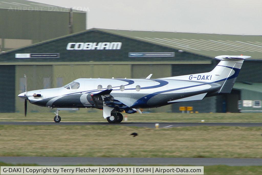 G-DAKI, 2008 Pilatus PC-12/47 C/N 885, Smart PC12 leaving Bournemouth