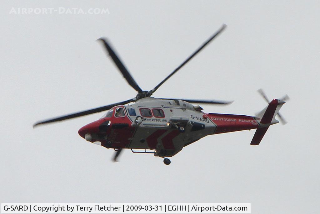 G-SARD, 2007 AgustaWestland AW-139 C/N 31208, Agusta AW-139 making ILS approach to Bournemouth using Callsign Coastguard 104