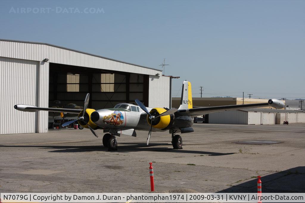 N7079G, 1946 Douglas A-26C Invader C/N 28841, Taken at VNY between hangers on the east side.